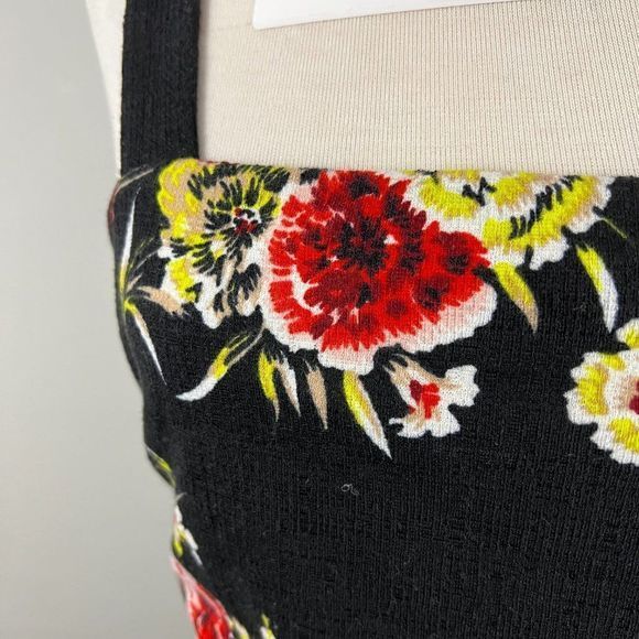 NWT FOURTEENTH PLACE Black Tropical Floral Sleeveless Dress (M) - Picture 4 of 9